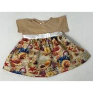 Doll Clothes Superstore Handmade Doll Dress With Shell Pattern Fits Our Generation American Girl My Life Dolls - 1 of 4