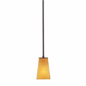 Toltec Lighting Apollo 1 - Light Pendant in  Dark Granite with 5" Square Cayenne Linen Shade - 1 of 1