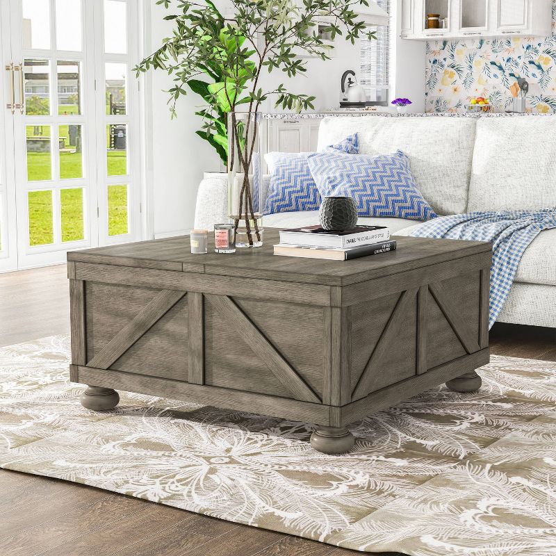 Pershins Farmhouse Square Coffee Table with Storage - HOMES: Inside + Out, 2 of 13