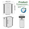 6x3.5 FT Metal Outdoor Storage Shed, Storage Shed Lockable Door and Skylight Window, Galvanized Steel Tool Shed with Pitched Roof-Coolbibila - 4 of 4