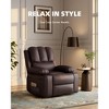 Recliner Chair for Adults, Overstuffed Manual Recliner with Cup Holder and Side Pockets, Vintage Upholstered Single Sofa for Living Room - 3 of 4