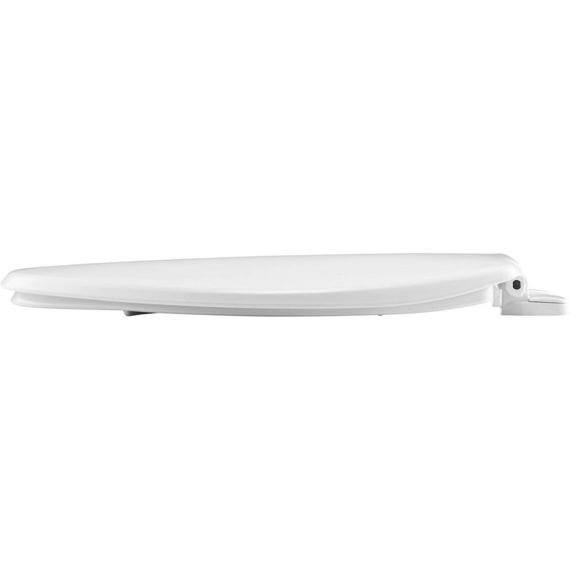 Caswell Never Loosen Elongated Antimicrobial Plastic Soft Close Toilet Seat White - Mayfair by Bemis, 5 of 7