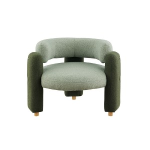 Modern Barrel Accent Chair with Hollow Back, Stylish Curved Arm Side Chair for Bedroom & Living Room - 1 of 4