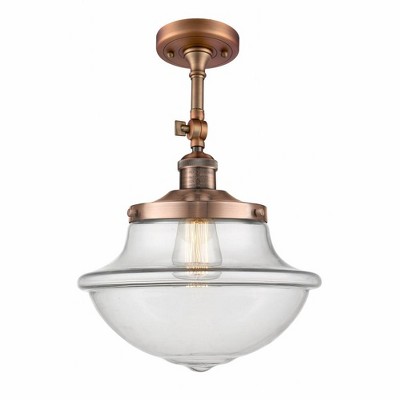 Oxford - 1 Light Adjustable Semi-Flush Mount In Traditional Style-15.5 Inches Tall and 11.75 Inches Wide