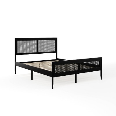 Martha Stewart Queen Jax Solid Wood Platform Bed Black