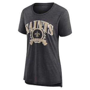 NFL New Orleans Saints Women's Heather Short Sleeve Tri-Blend T-Shirt - 1 of 3