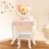 Topteng Makeup Vanity Mirror Set with Table - 3 of 4