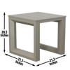 VisioGear Patio End Table, Neutral Tones, Modern Geometric Pattern, Tan, 21.3"*21.5"*20.5" - 3 of 4
