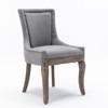 Okak Retro Dining Chairs Set of 2, Comfy Fabric Chairs with Thick Cushions, Kitchen Side Chairs with Solid Wood Legs Bronze Nail Head - 4 of 4