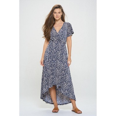 WEST K Women's Georgia Faux-Wrap Maxi Dress with High-Low Hem and Tie Waist