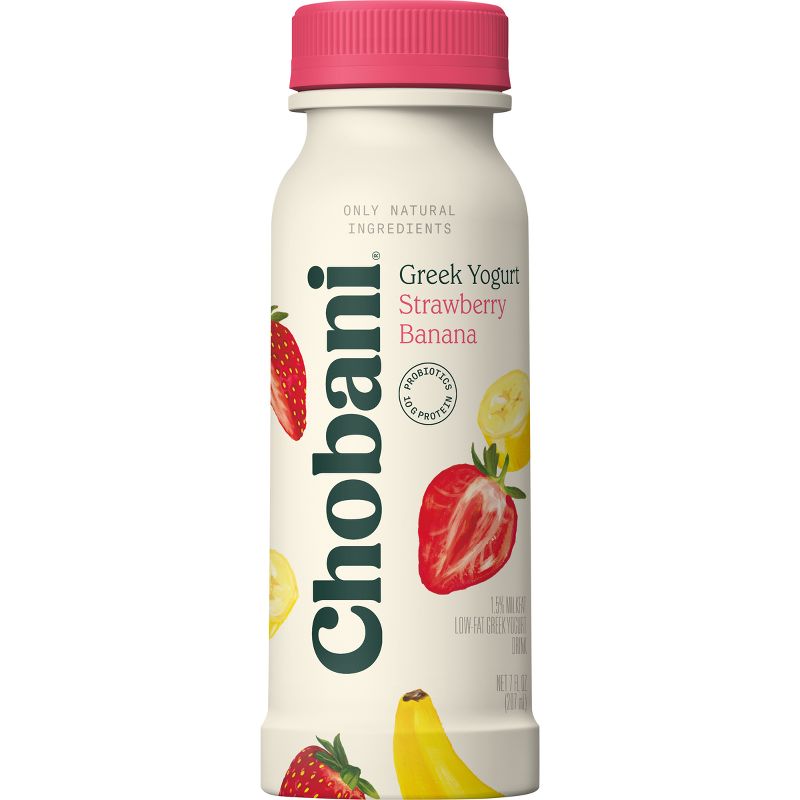 Chobani Strawberry Banana Greek Style Yogurt Drink - 7 fl oz, 1 of 12