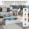 Tangkula LED Coffee Table Modern High Gloss Coffee Table w/ 20-Color LED Lights Adjustable Speed Brightness & Remote Control White/Black - 4 of 4
