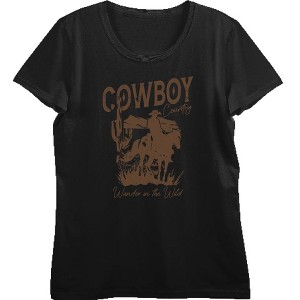 "Cowboy" Horse And Rider Women's Crew Neck Short Sleeve Top - 1 of 3