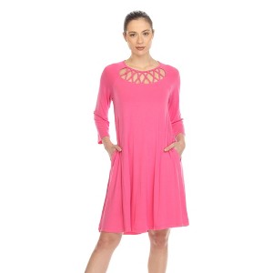 Women's Criss Cross Neckline Swing Dress - 1 of 4