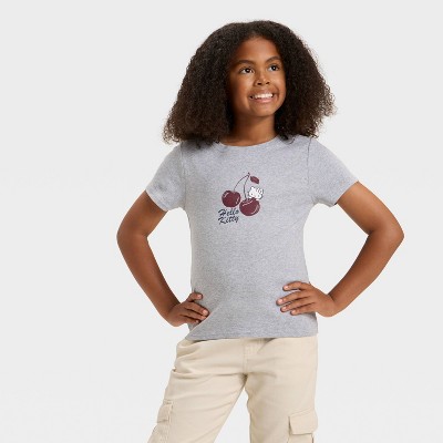 Girls' Hello Kitty Cherry T-Shirt - Gray