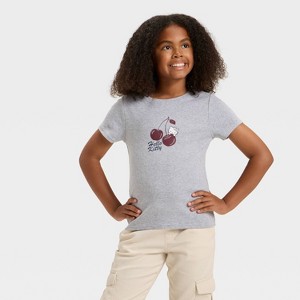 Girls' Hello Kitty Cherry T-Shirt - Gray - 1 of 4