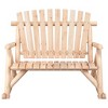 vidaXL 2-Seater Patio Rocking Bench 48.4 in.x37.8 in.x40.2 in. Solid Wood Spruce - 3 of 4