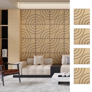 UNISOAR Wood Acoustic Wall Panels-Self-Adhesive 3D Wood Slat Wall Panel-Sound Absorbing Panels for Noise Reducing-Feature Wall Decor for Home & Office - 1 of 4
