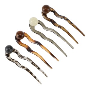 Unique Bargains Women's Grace U-shaped Hair Pins 5.12"x1.42"x0.59" 2 Pcs - 1 of 3
