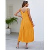 Spaghetti Strap Maxi Dresses for Women Loose Summer Casual Sundress V Neck Tiered Ruffle Beach Cami Long Dress - 4 of 4