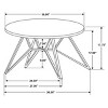 36" Modern Cement Look Round Coffee and End Table Set with Black Geometric Metal Legs for Living Room -3irtyhousy - 4 of 4
