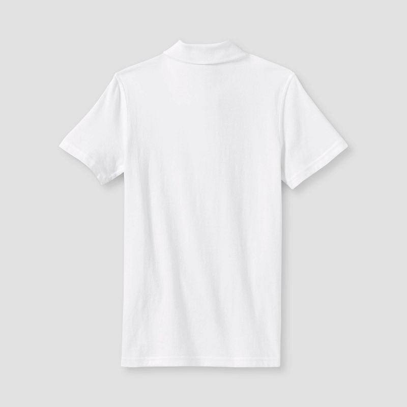 Boys' Adaptive Short Sleeve Polo Shirt - Cat & Jack™ White, 2 of 6