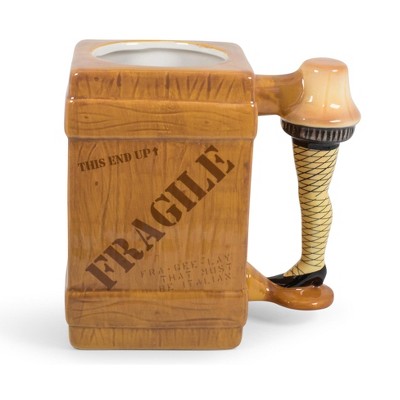 Silver Buffalo A Christmas Story Leg Lamp Fragile Box 3D Sculpted Coffee Mug | Holds 20 Ounces