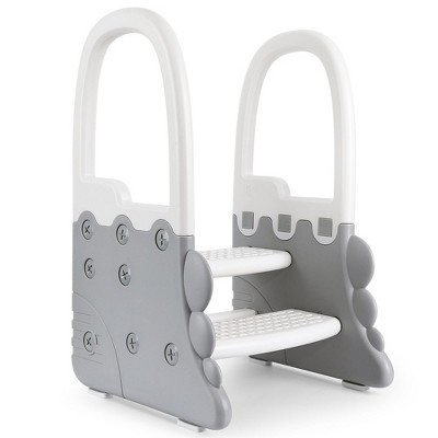 Ergonomic Double Step Stool with Wide Non-Slip Treads – Sturdy Matte Design for Home, Kitchen, and Office Use