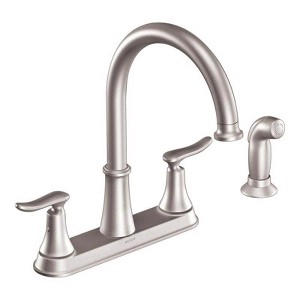 Moen Solidad Two Handle Stainless Steel Kitchen Faucet Side Sprayer Included - 1 of 1