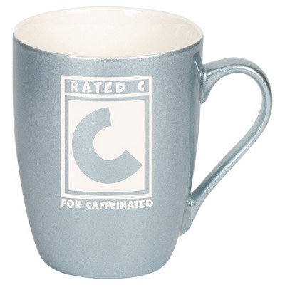 100 North Frosted Blue Metallic Finish, 10 Ounce, Comfortably Fits Your Hands, New Bone China Coffee Tea Cup Mug, Rated C For Caffeinated