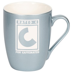 100 North Frosted Blue Metallic Finish, 10 Ounce, Comfortably Fits Your Hands, New Bone China Coffee Tea Cup Mug, Rated C For Caffeinated - 1 of 1