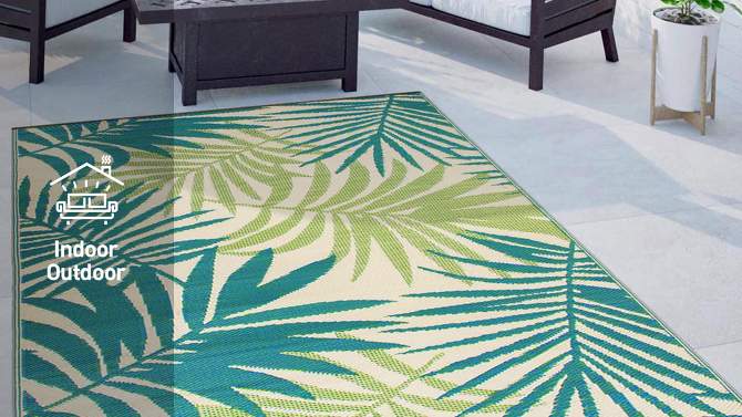 World Rug Gallery Floral Modern Reversible Plastic Indoor and Outdoor Rugs, 2 of 18, play video