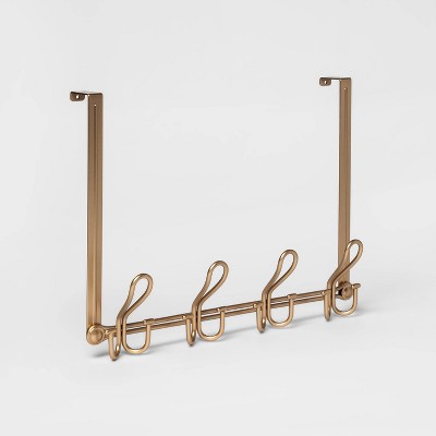 Over the Door Double Prong Wire Hook Rail Brushed Brass - Threshold™