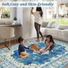 Area Rugs: Washable Non-Slip Vintage Boho Carpet, Soft Low Pile Foldable Stain Resistant Rug for Living Room, Bedroom, Home, Dining Room - 3 of 4