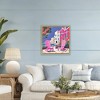 Stupell Industries Beach Chair Meetup in Pink Floating Frame Canvas Art - 3 of 4
