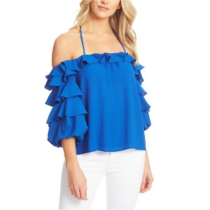 1.STATE Womens Solid Ruffled Blouse - 1 of 1