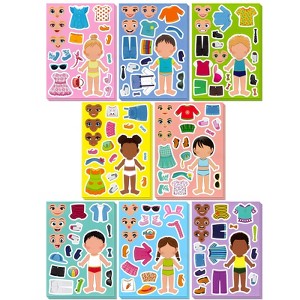 Wrapables Make a Face Stickers, Make Your Own Animal, Food, Dress-Up Stickers, DIY Craft Activities, Party Favors (24 Sheets) - 1 of 4