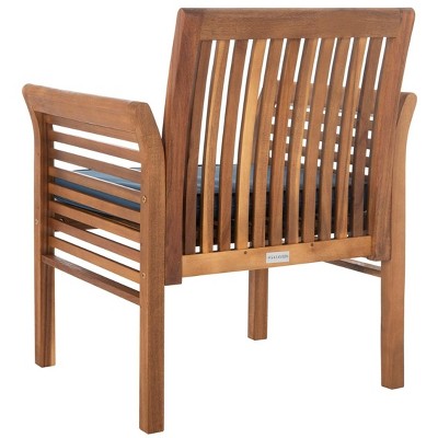Carson 4-Piece Natural Acacia Outdoor Set with Navy Cushions