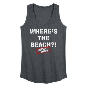 Women's - Jersey Shore - Wheres The Beach Graphic Racerback Tank - 1 of 4