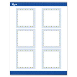 Avery 3" x 3" Labels, Gold Dots with Blue Border, 60 ct - 1 of 4