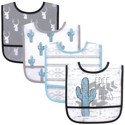 Yoga Sprout Baby Boy Waterproof PEVA Bibs 4pk, Free Hugs, One Size