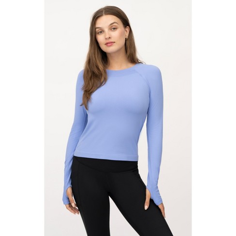 Lululemon Shirt Dupeswomen's Seamless Yoga Crop Top - Long Sleeve Gym  Shirt With Thumb Hole