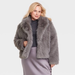 Women's Faux Fur Jacket - A New Day™ - 1 of 3