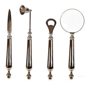Tool Set with Stand 13.25" H – Magnifier, Letter Opener, Bottle Opener, Candle Snuffer By Old Modern Handicrafts - 1 of 4