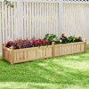Costway Wooden Raised Garden Bed Outdoor Rectangular Planter Box with Drainage Holes, Brown/Natural - 4 of 4