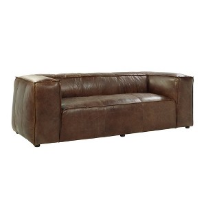 Brancaster 98" Sofas Retro Brown Top Grain Leather - Acme Furniture: Vintage Style, Aluminum Accents, 5-Seater - 1 of 4