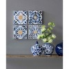 Dexmalle 9.5x9.5"Abstract Blue, White, Gold Wall Decor Accents - 4 of 4