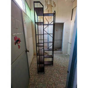 Industrial 7-Tier Corner Bookshelf - Metal Frame Bookcase Storage Organizer for Living Room, Office, or Bedroom - 1 of 1