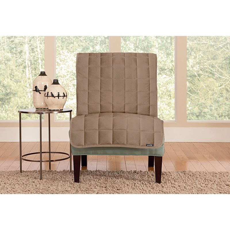 Deluxe Pet Armless Chair Slipcover Cover Sable - Sure Fit, 1 of 4