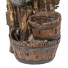 LuxenHome Resin Bird House Post and Water Can Patio Fountain Brown - 4 of 4
